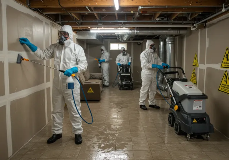 Basement Moisture Removal and Structural Drying process in Jackson, OH